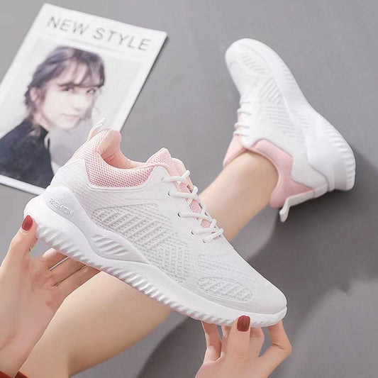 2023 Spring And Summer New Single Mesh Breathable Casual Women&amp;amp;#039;s Shoes All-match Alpha Student Coconut Sports Running Shoes Women A005