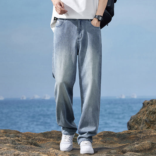 Jeans Men&#039;s Straight Wide Leg Casual Long Pants