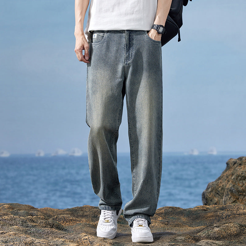 Jeans Men&#039;s Straight Wide Leg Casual Long Pants